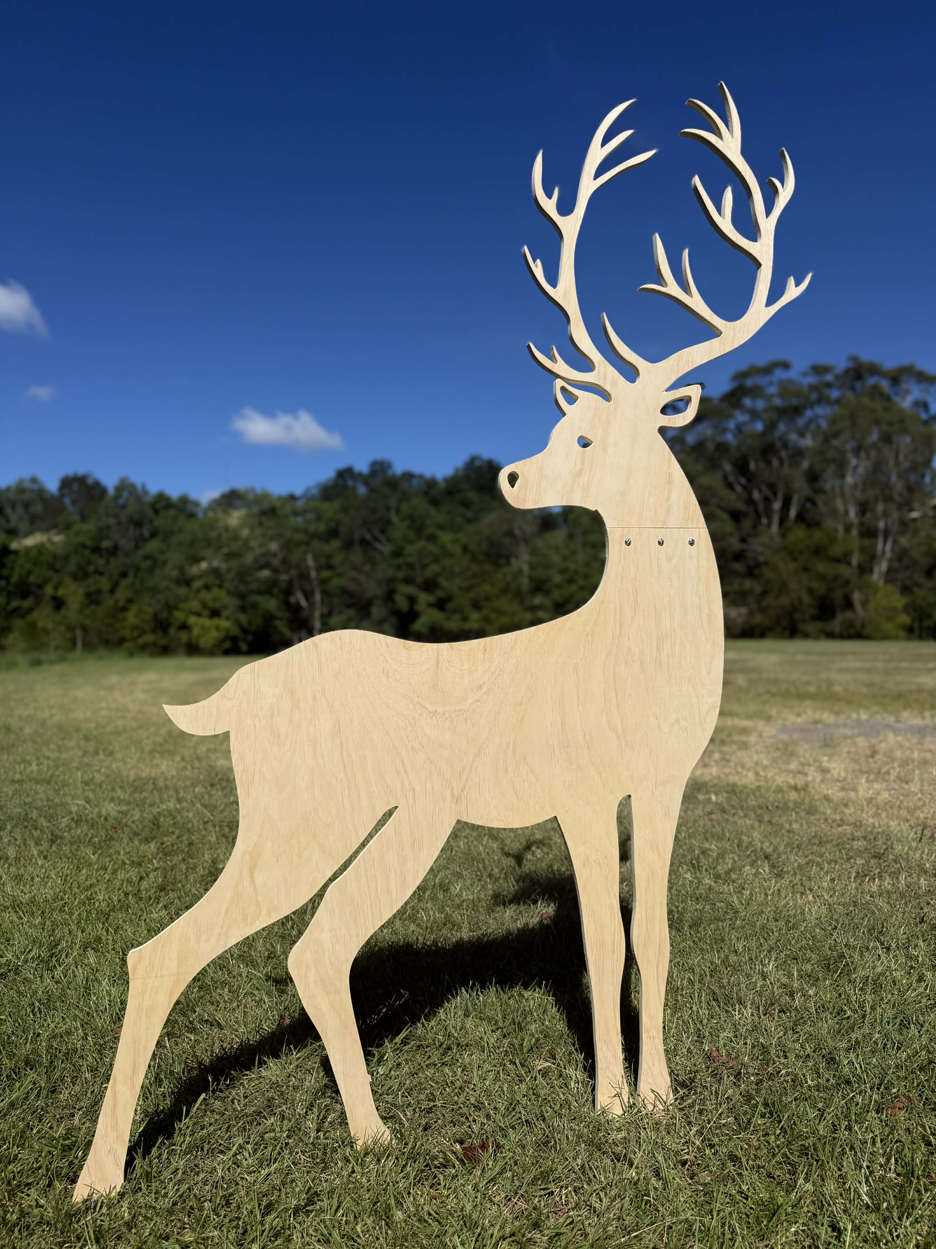 Plywood Deer Decoration – Premium Wooden Christmas Reindeer Display