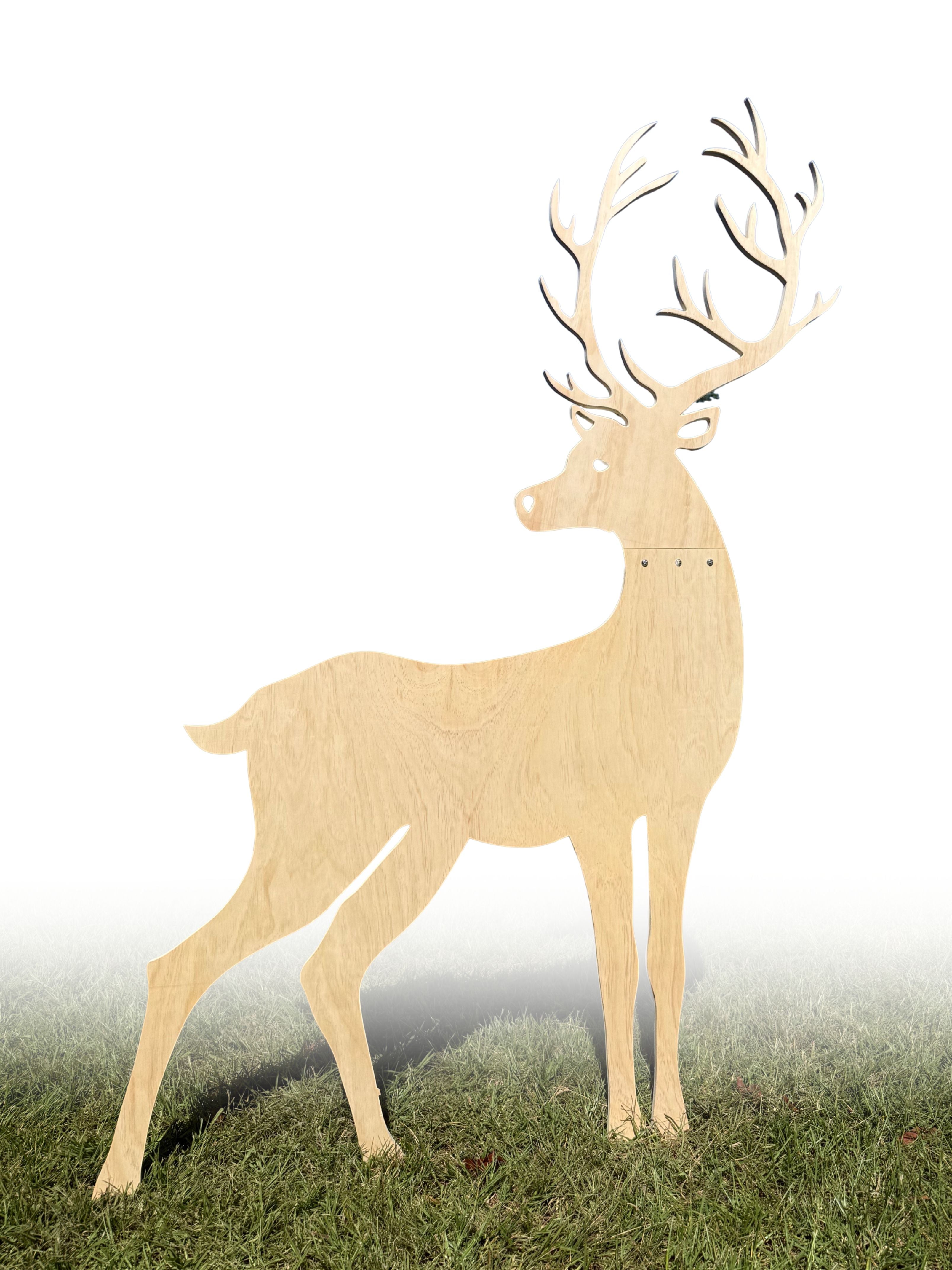Plywood Deer Decoration – Premium Wooden Christmas Reindeer Display